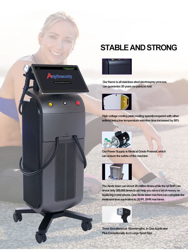 FDA Stationary Q Switch 808 Diode Laser Hair Removal Machine