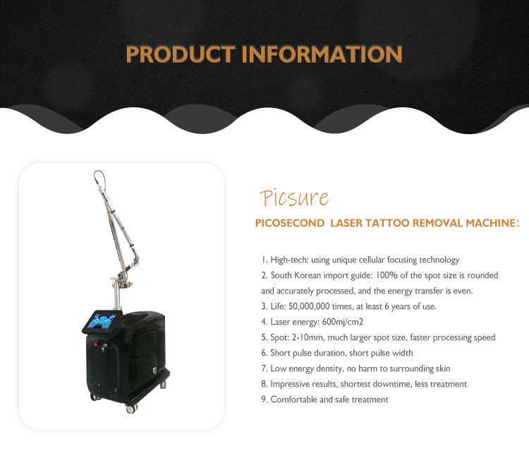 240v Pico Second Q Switched Nd Yag Laser Portable Laser Tattoo Removal Machine 755nm